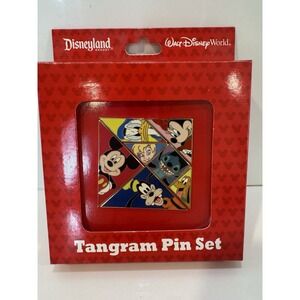 Disney Tangram pin Set Puzzle Mickey Pluto Donald Stitch Minnie Goofy Tink (A)